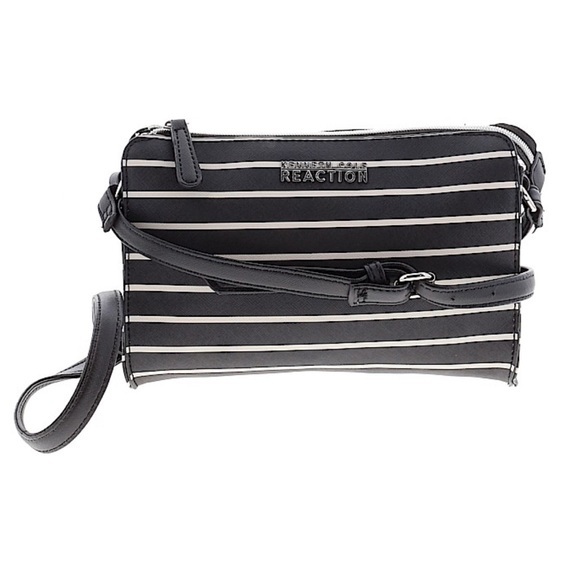 Kenneth Cole Reaction Black and White stripped Bag - Picture 2 of 3